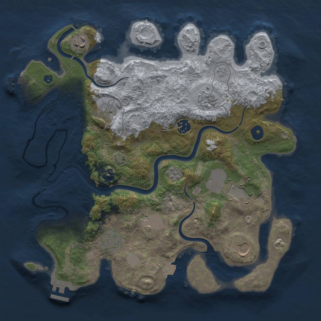 Rust Map: Procedural Map, Size: 3550, Seed: 103685, 15 Monuments