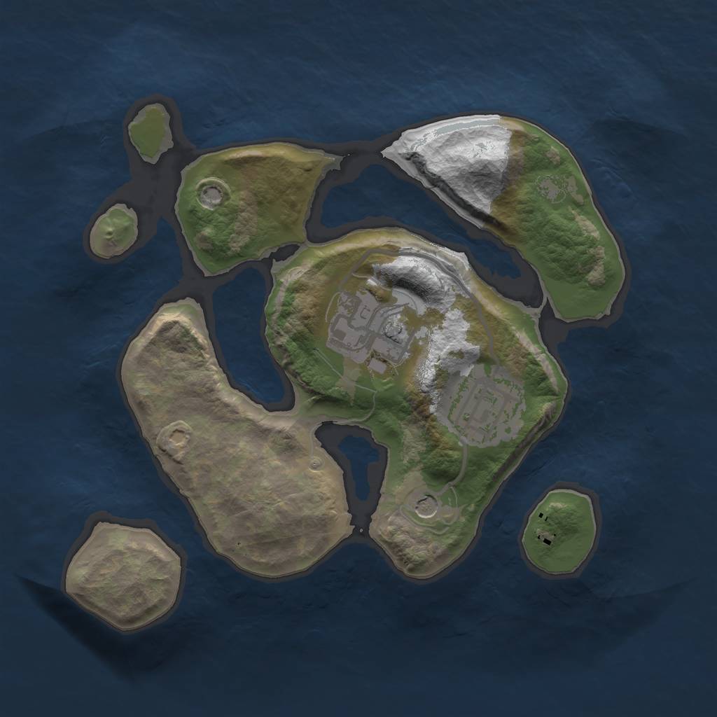 Rust Map: Barren, Size: 2000, Seed: 1712, 5 Monuments