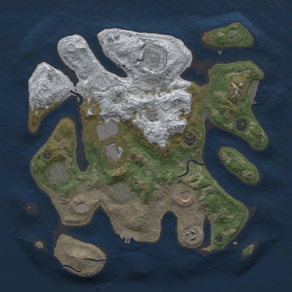 Rust Map: Procedural Map, Size: 3550, Seed: 93827, 17 Monuments