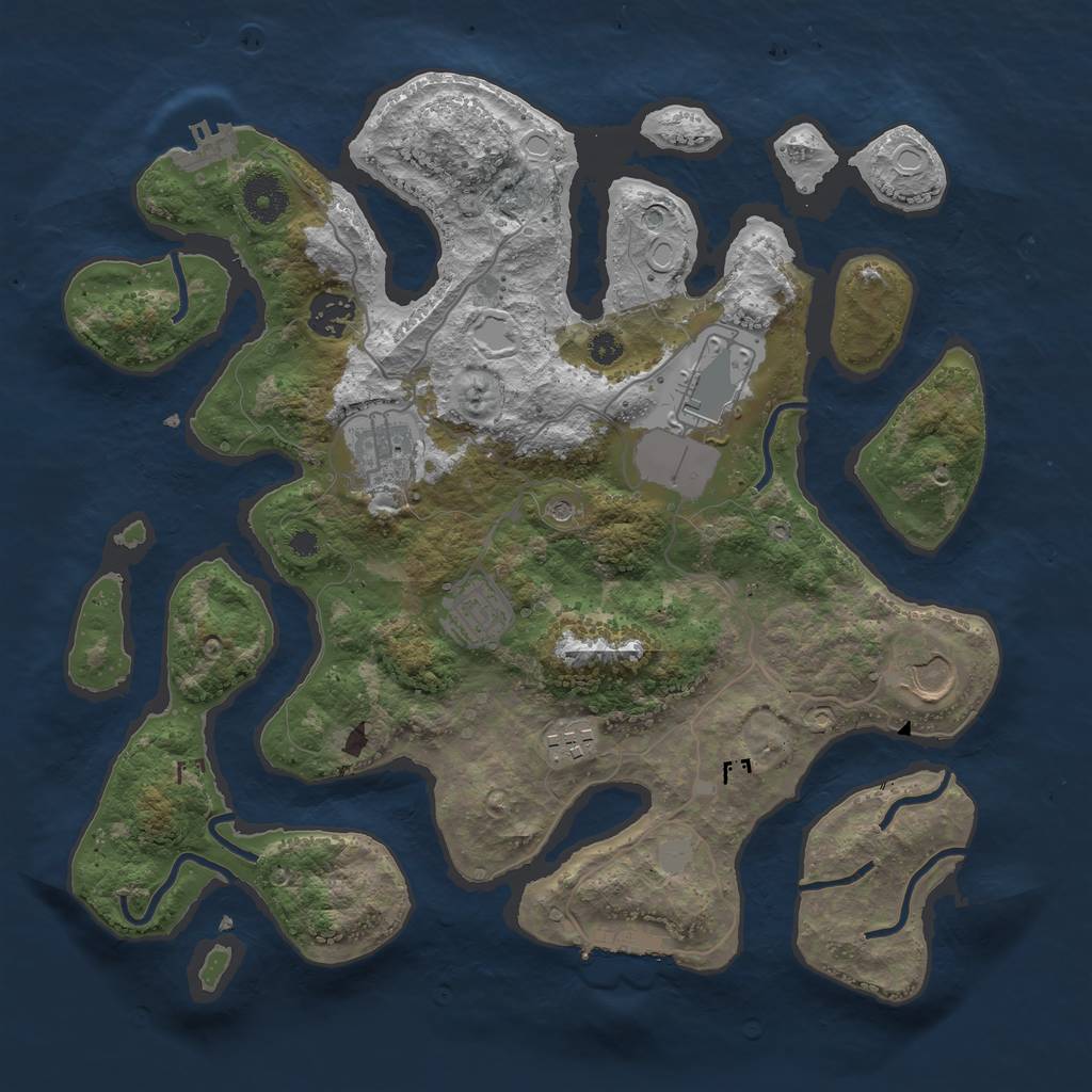 Rust Map: Procedural Map, Size: 3550, Seed: 980200, 14 Monuments
