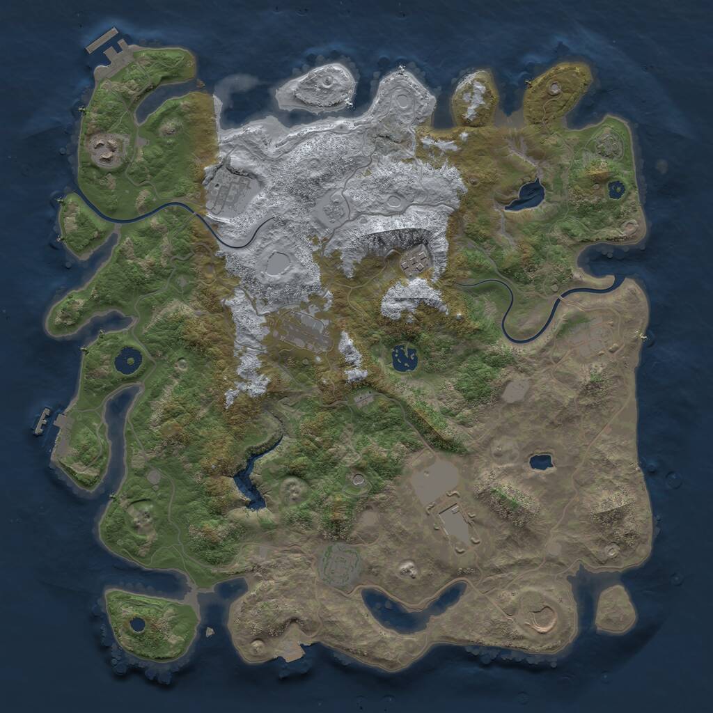 Rust Map: Procedural Map, Size: 4000, Seed: 745834, 15 Monuments
