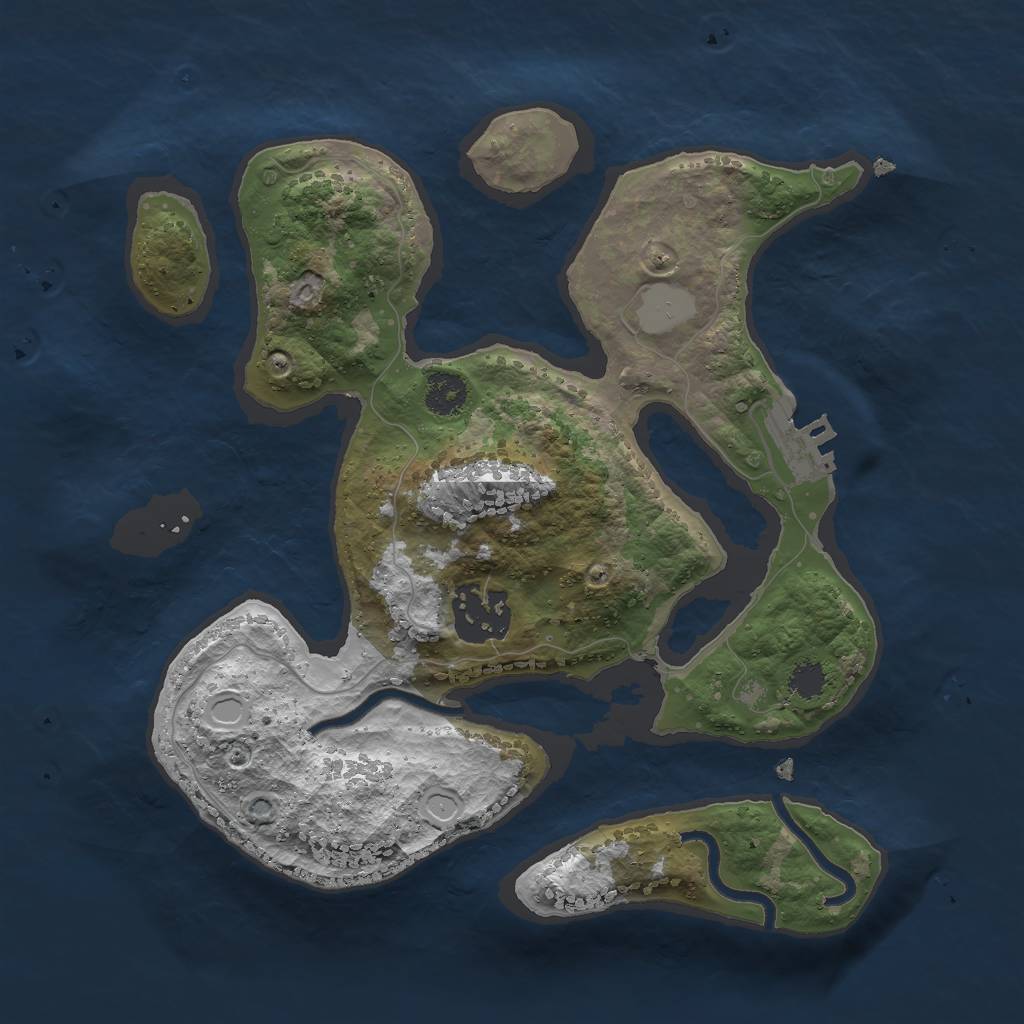 Rust Map: Procedural Map, Size: 2500, Seed: 50567, 7 Monuments