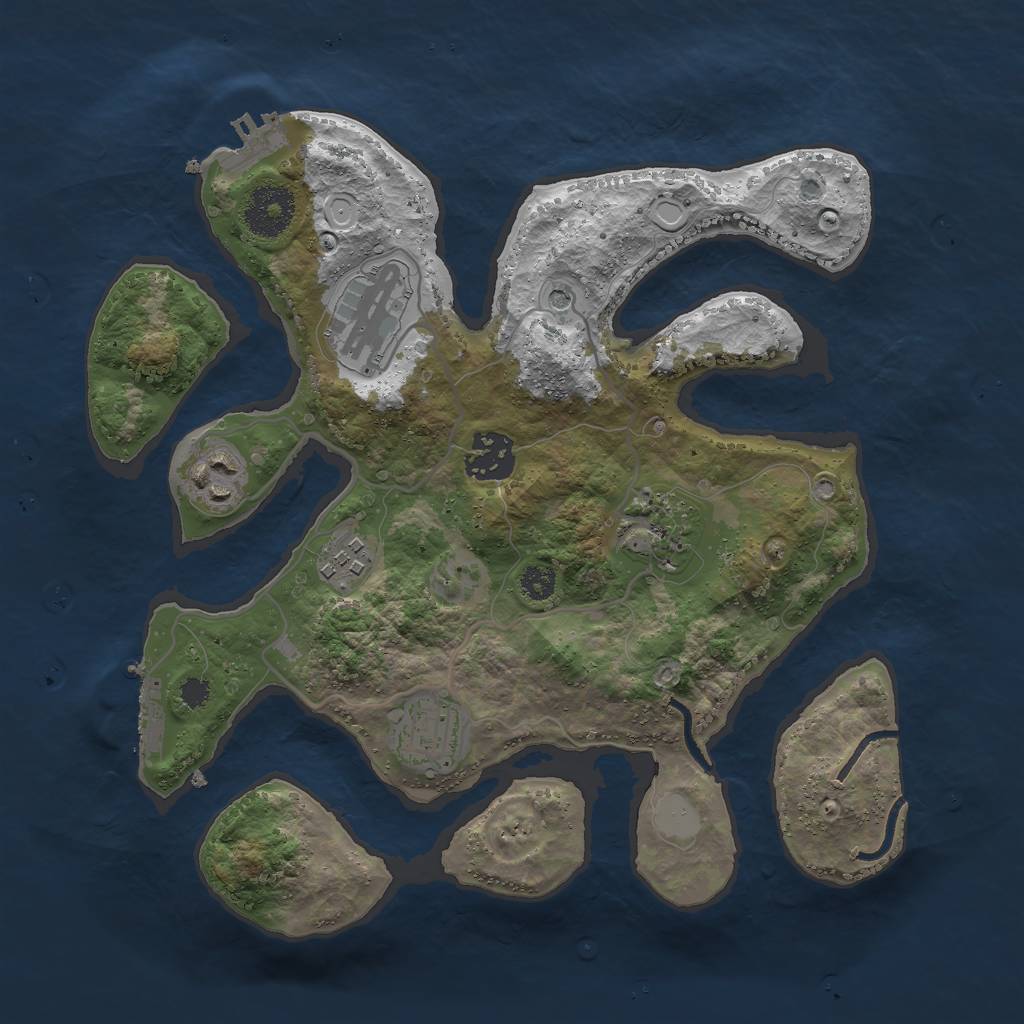 Rust Map: Procedural Map, Size: 3000, Seed: 2147483645, 14 Monuments
