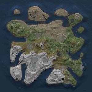 Thumbnail Rust Map: Procedural Map, Size: 3500, Seed: 33, 16 Monuments