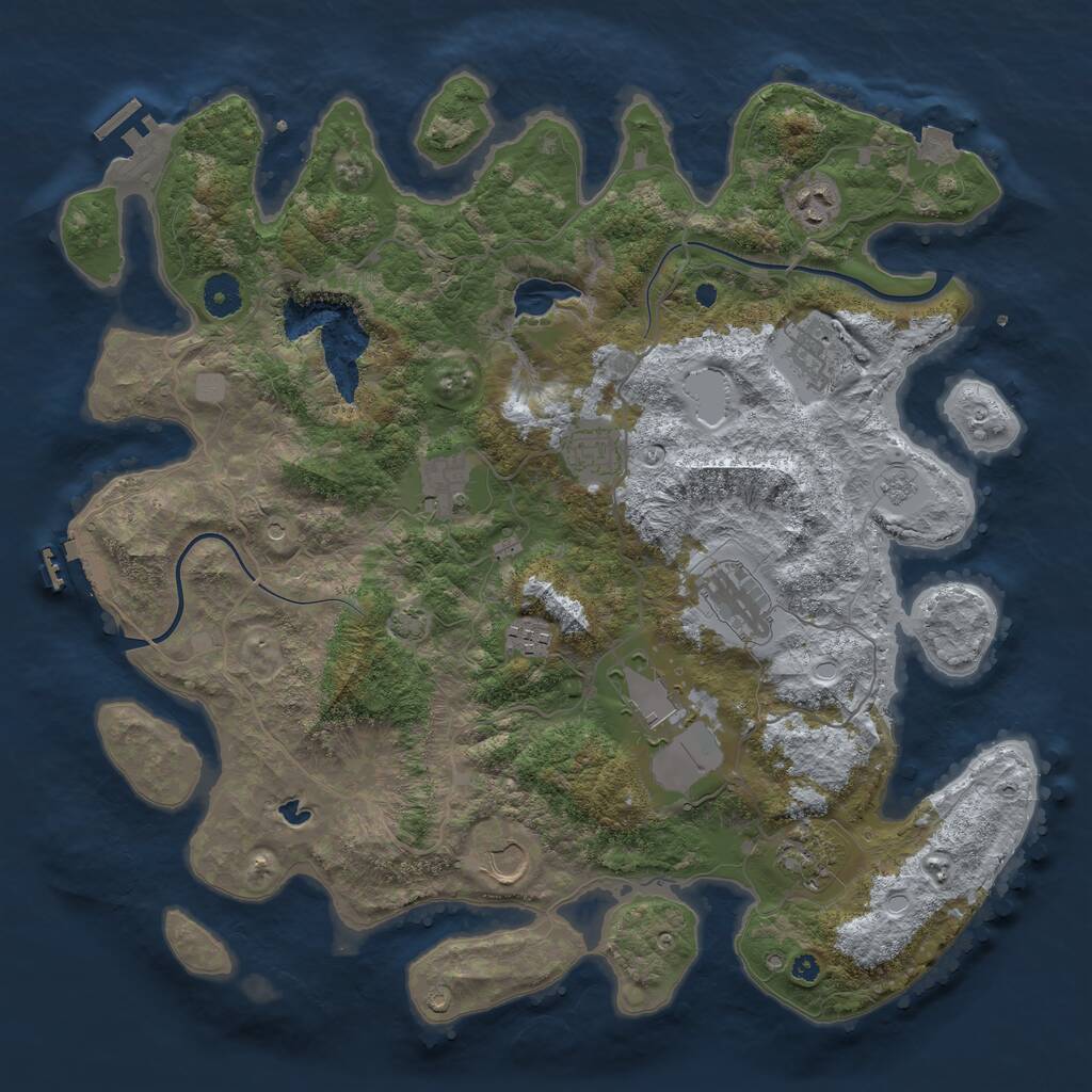 Rust Map: Procedural Map, Size: 4000, Seed: 896921, 15 Monuments