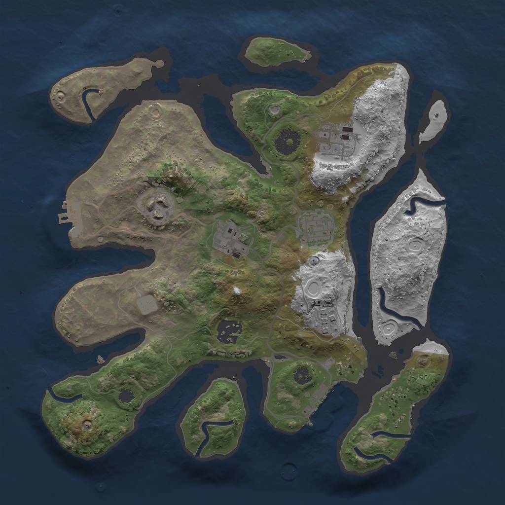 Rust Map: Procedural Map, Size: 3000, Seed: 541, 13 Monuments