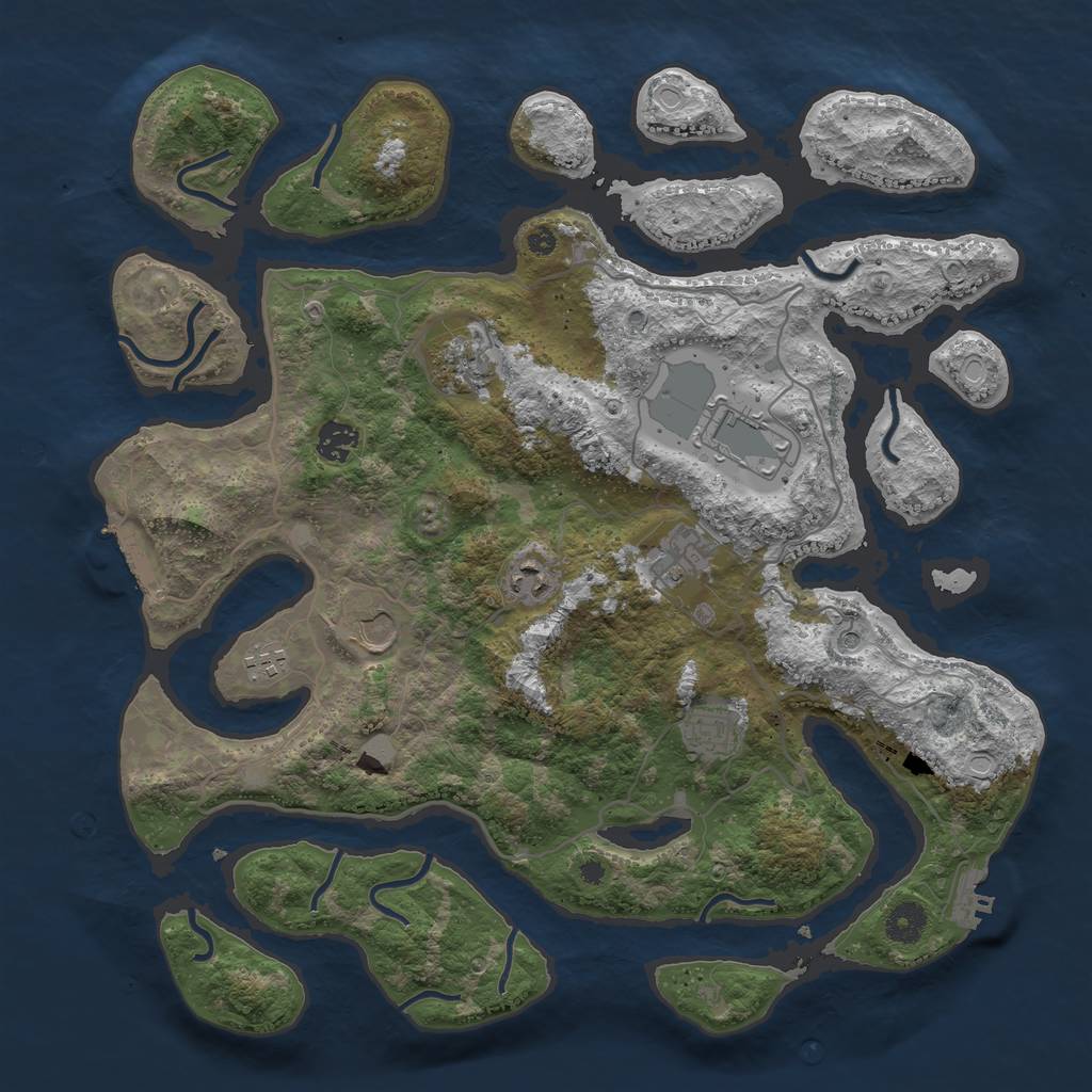 Rust Map: Procedural Map, Size: 4000, Seed: 711749, 16 Monuments