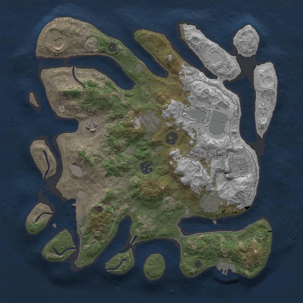 Rust Map: Procedural Map, Size: 3550, Seed: 626167, 16 Monuments