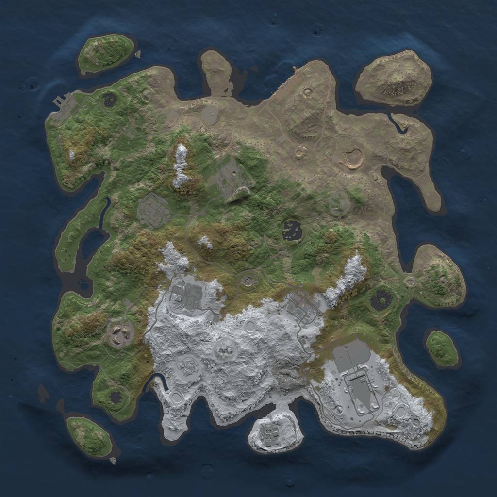Rust Map: Procedural Map, Size: 3550, Seed: 949983, 18 Monuments