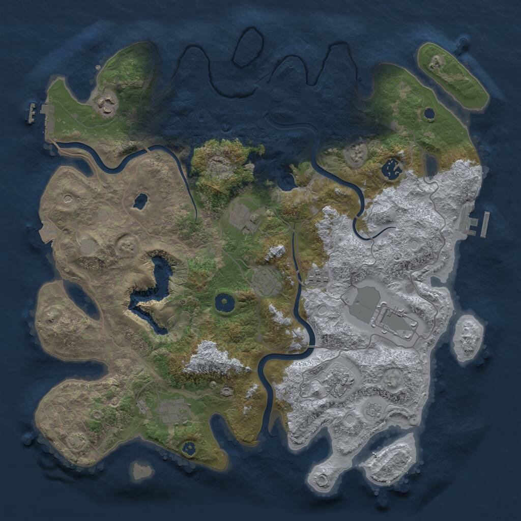 Rust Map: Procedural Map, Size: 4000, Seed: 819874, 14 Monuments