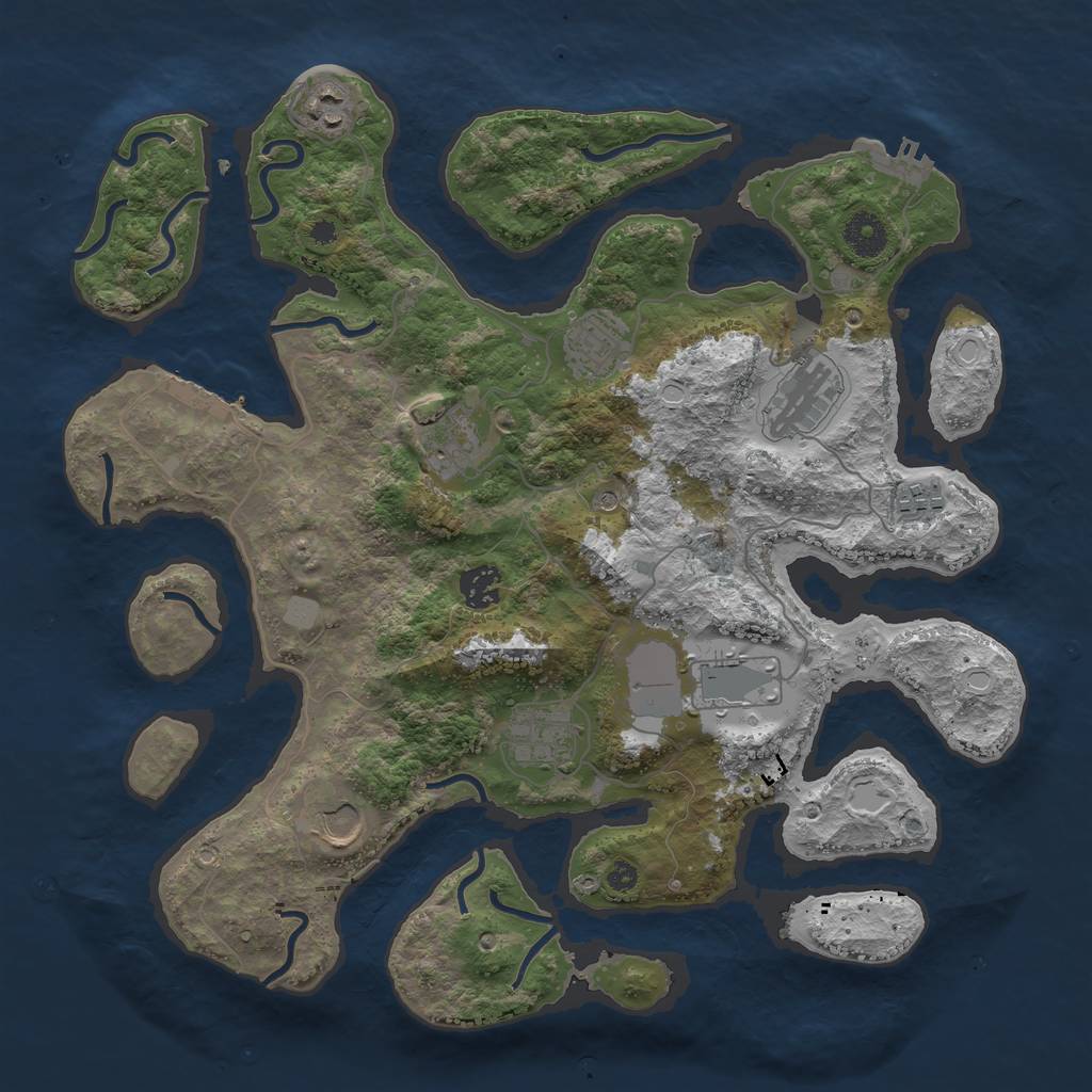 Rust Map: Procedural Map, Size: 3750, Seed: 4512, 17 Monuments