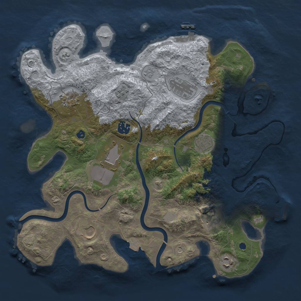 Rust Map: Procedural Map, Size: 3550, Seed: 180452, 15 Monuments