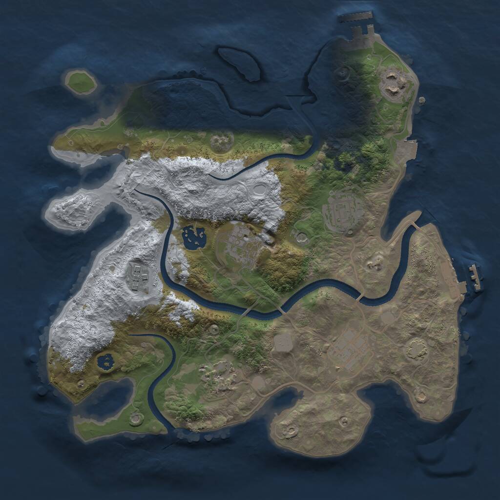 Rust Map: Procedural Map, Size: 3000, Seed: 956312, 12 Monuments