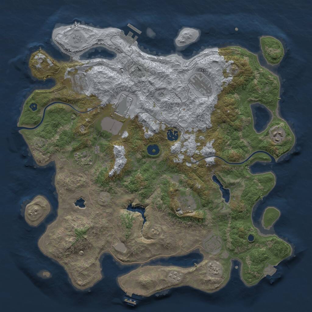 Rust Map: Procedural Map, Size: 4000, Seed: 308259, 15 Monuments