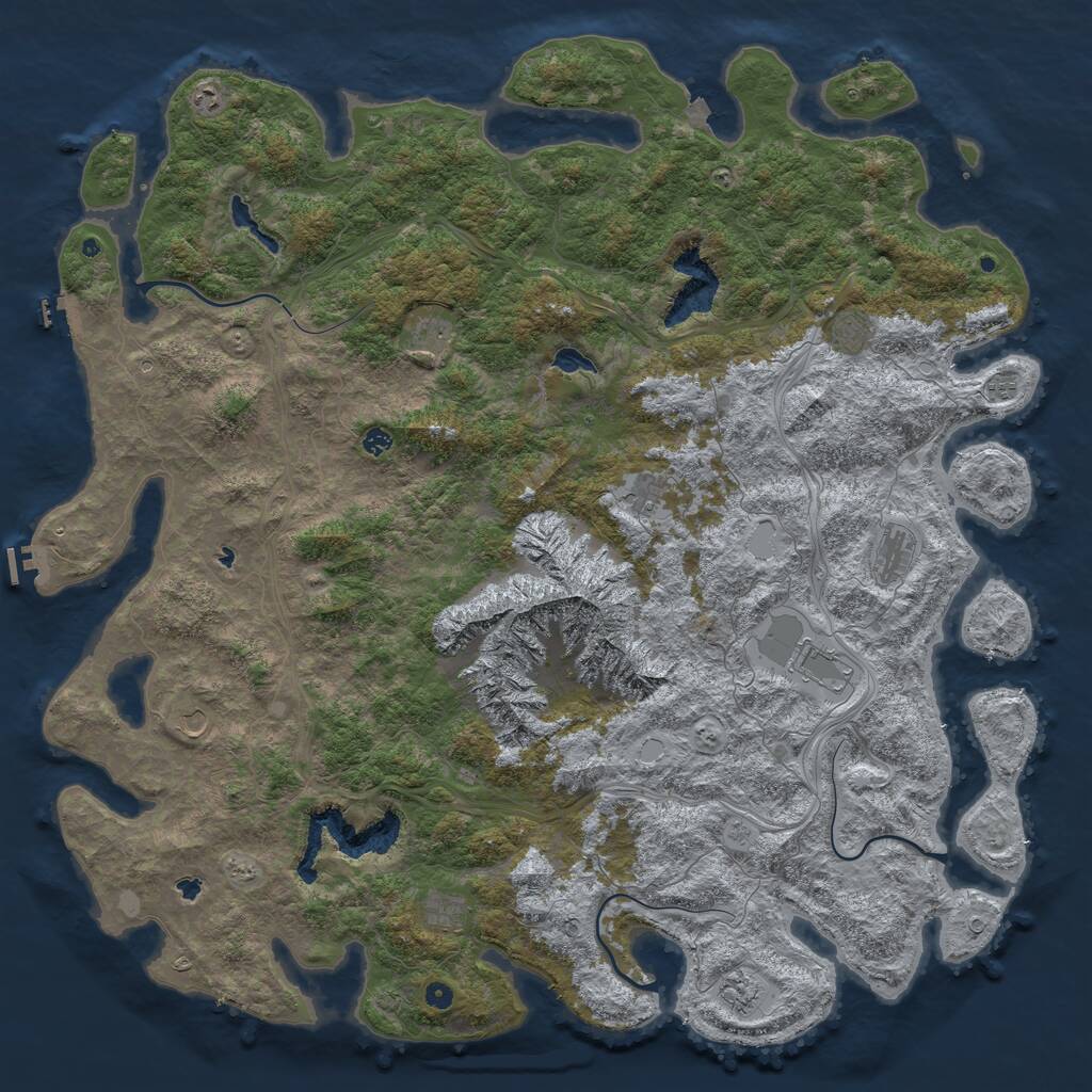 Rust Map: Procedural Map, Size: 6000, Seed: 14, 17 Monuments