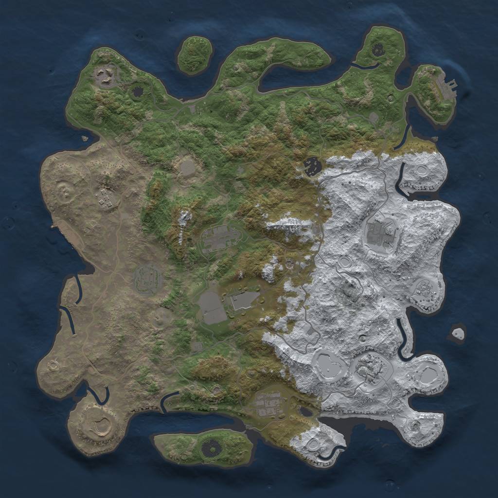 Rust Map: Procedural Map, Size: 4000, Seed: 798958, 19 Monuments