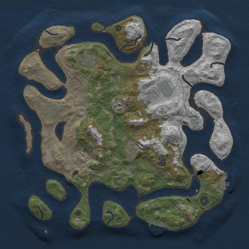 Rust Map: Procedural Map, Size: 4000, Seed: 631615, 15 Monuments