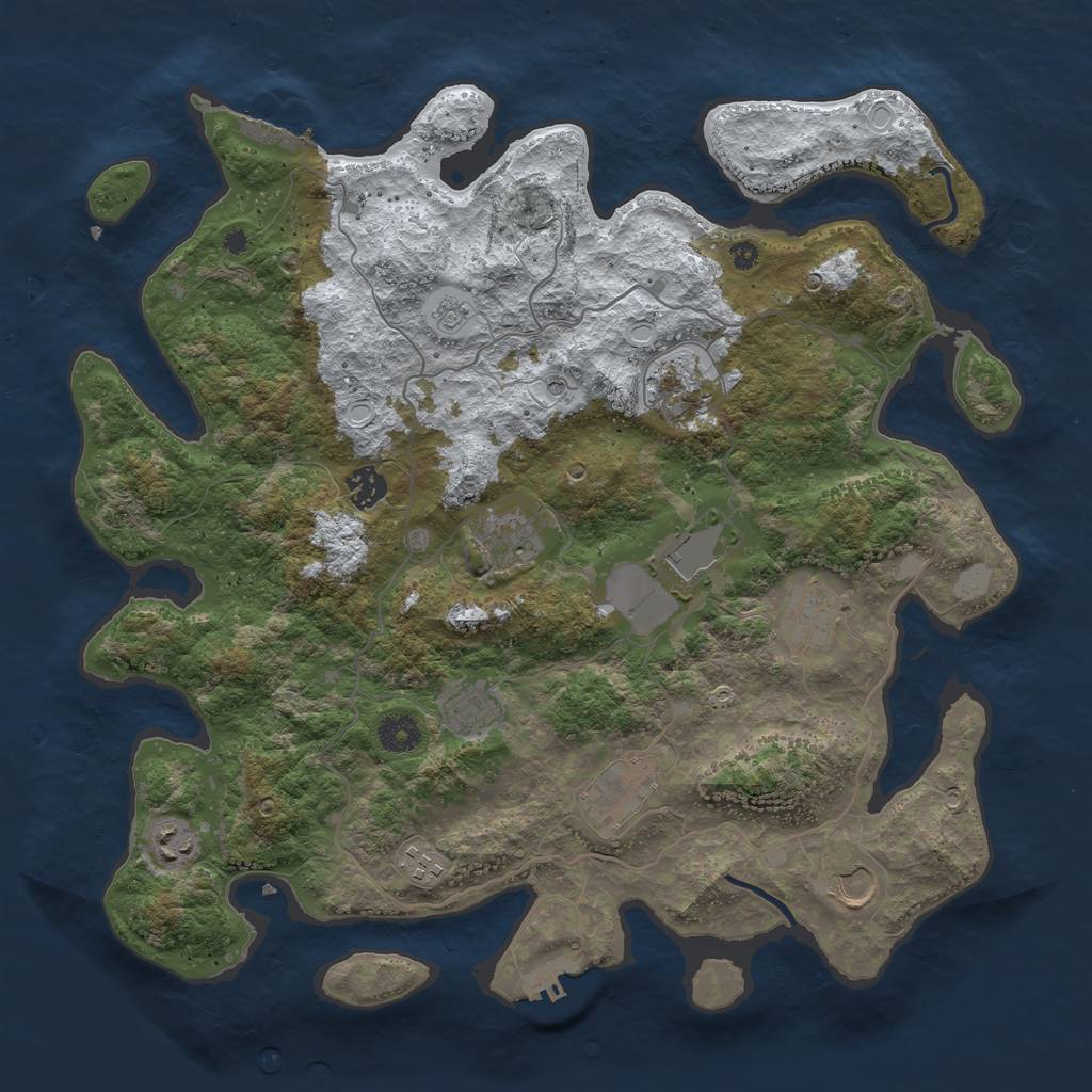 Rust Map: Procedural Map, Size: 4000, Seed: 1152635187, 19 Monuments