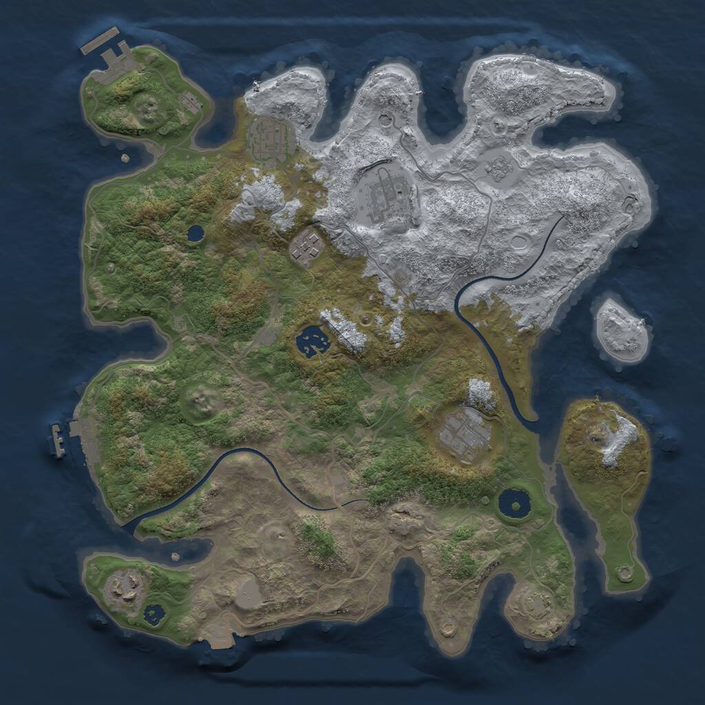 Rust Map: Procedural Map, Size: 3376, Seed: 712358, 12 Monuments
