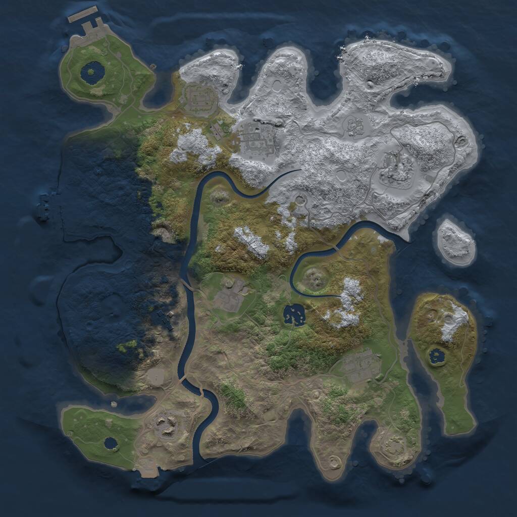 Rust Map: Procedural Map, Size: 3376, Seed: 712358, 14 Monuments