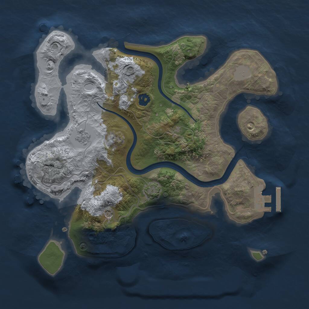Rust Map: Procedural Map, Size: 2500, Seed: 721, 5 Monuments