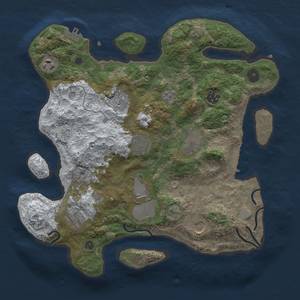 Thumbnail Rust Map: Procedural Map, Size: 3500, Seed: 25000, 18 Monuments