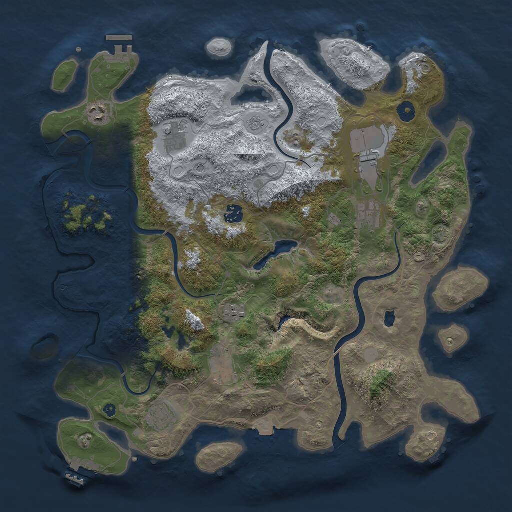 Rust Map: Procedural Map, Size: 4000, Seed: 272, 14 Monuments