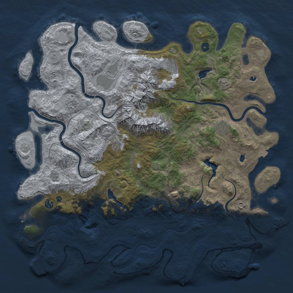 Rust Map: Procedural Map, Size: 5000, Seed: 8, 15 Monuments