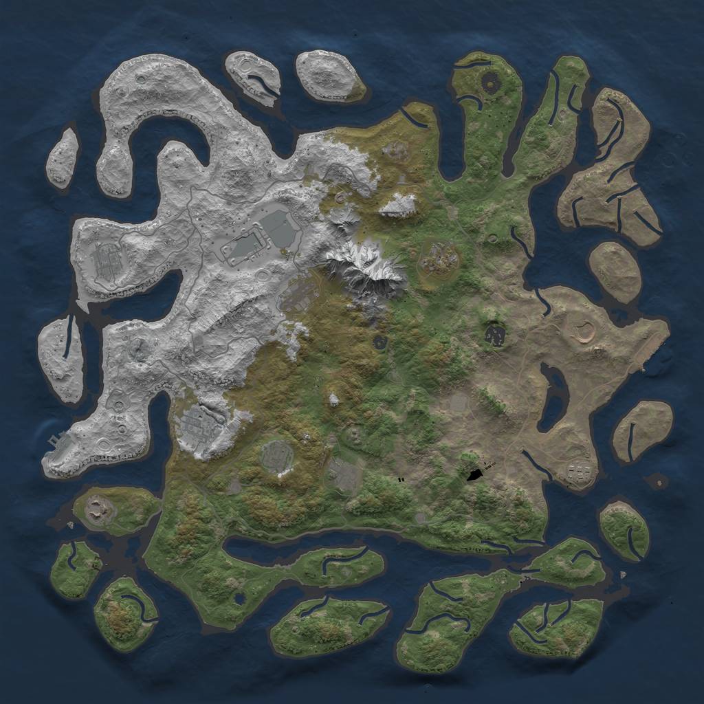 Rust Map: Procedural Map, Size: 5000, Seed: 8, 19 Monuments