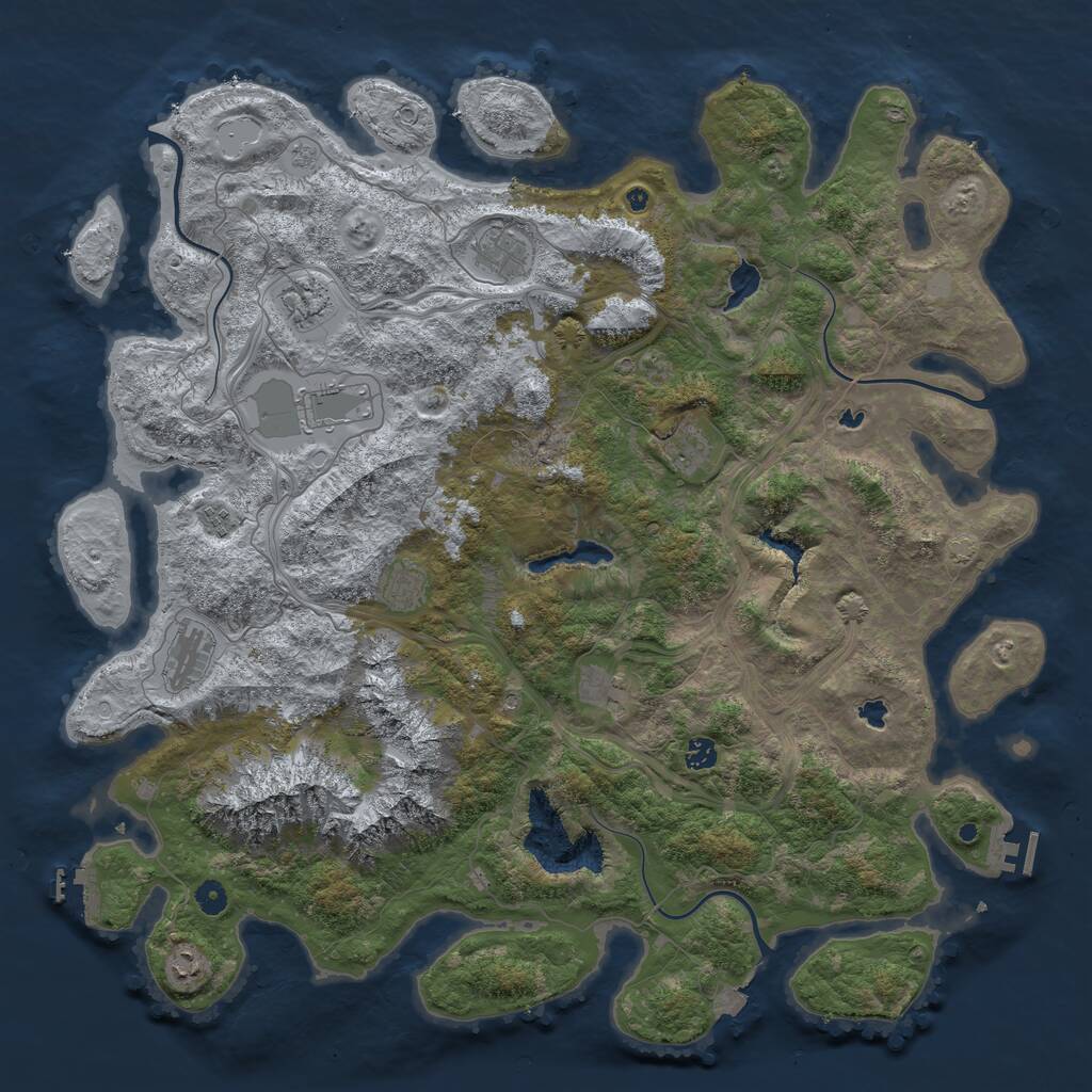 Rust Map: Procedural Map, Size: 5000, Seed: 8, 16 Monuments