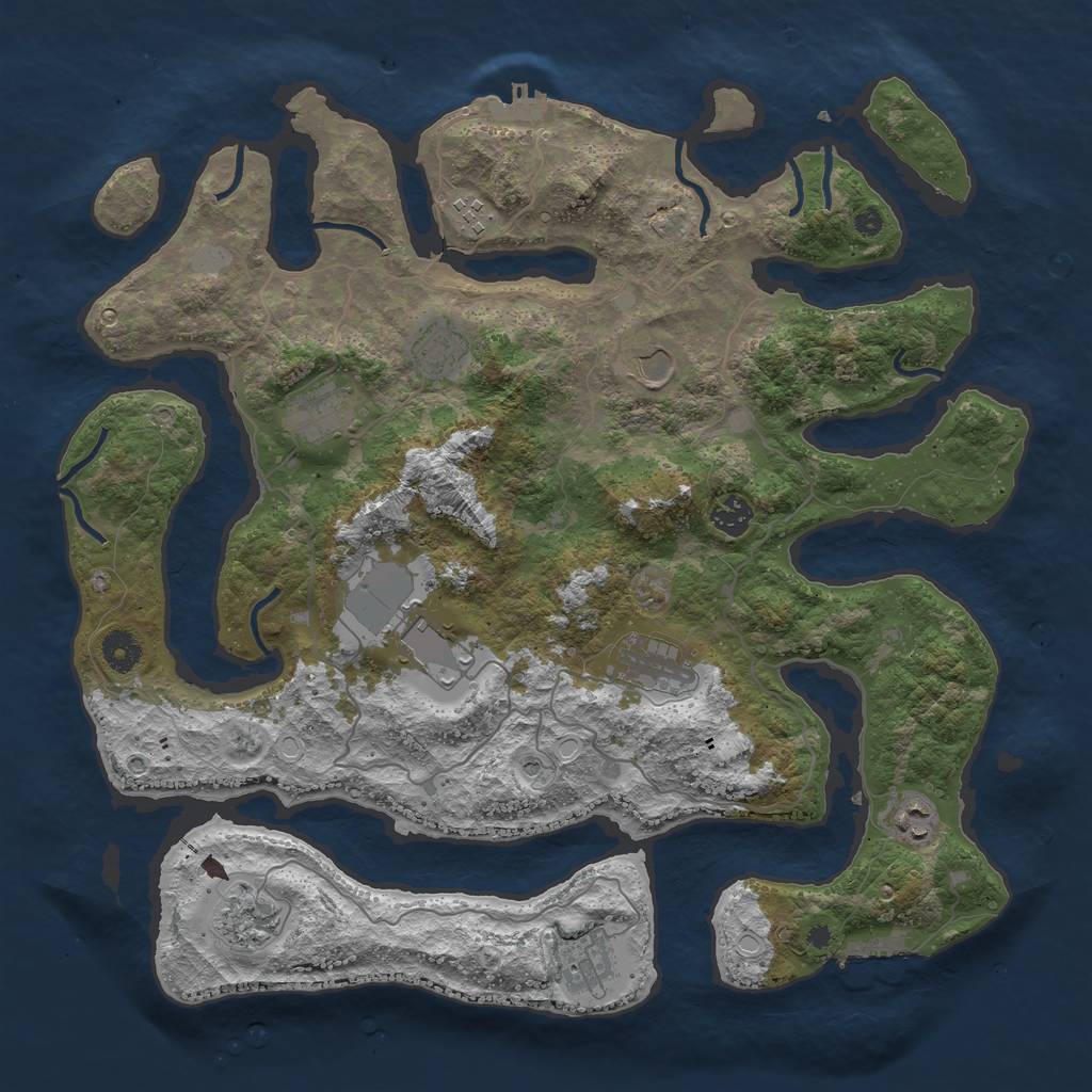 Rust Map: Procedural Map, Size: 4100, Seed: 78501, 18 Monuments