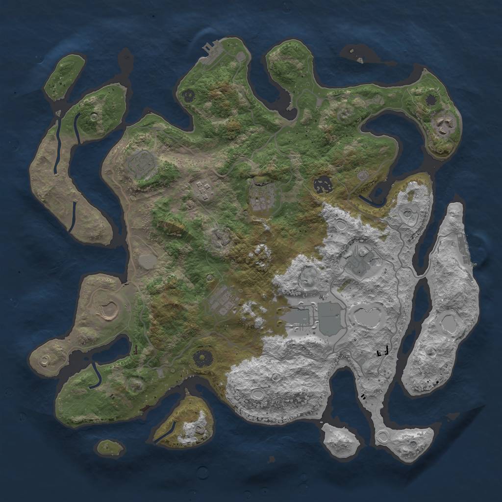 Rust Map: Procedural Map, Size: 4000, Seed: 960935, 17 Monuments