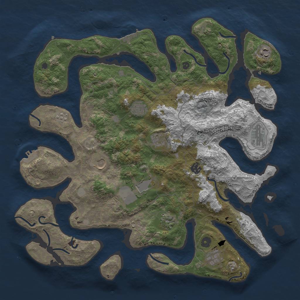 Rust Map: Procedural Map, Size: 4250, Seed: 8040, 18 Monuments