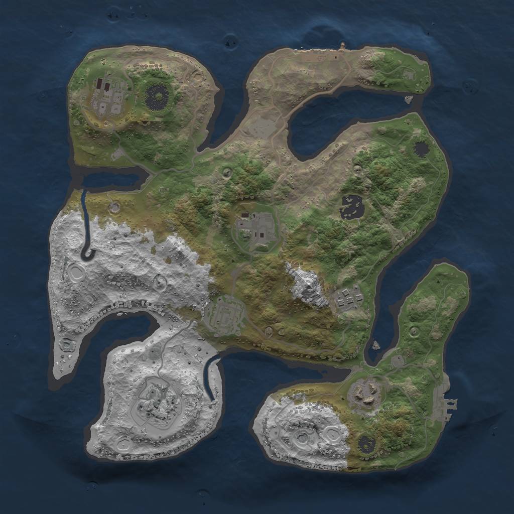 Rust Map: Procedural Map, Size: 3000, Seed: 6000, 15 Monuments