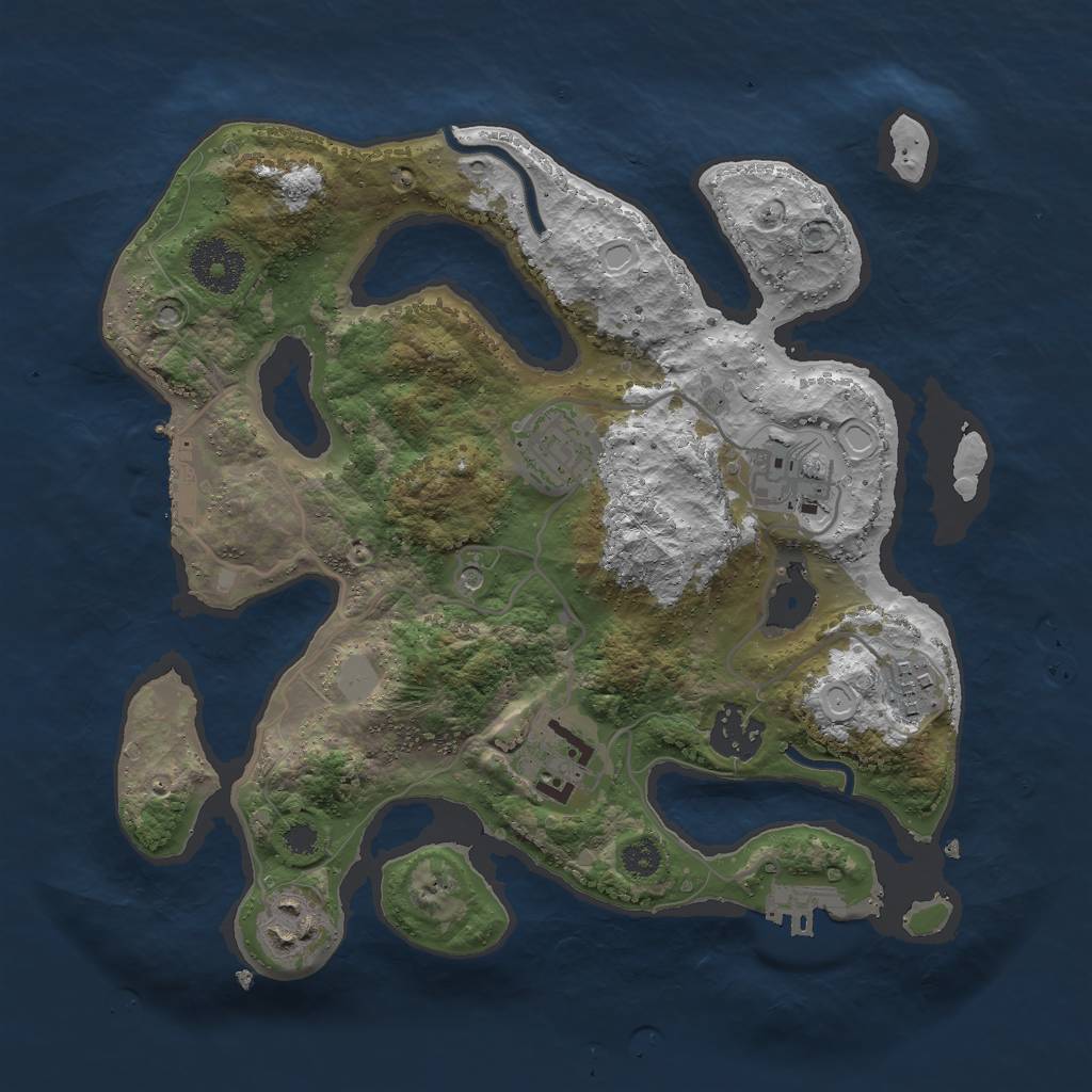 Rust Map: Procedural Map, Size: 3000, Seed: 87815361, 14 Monuments