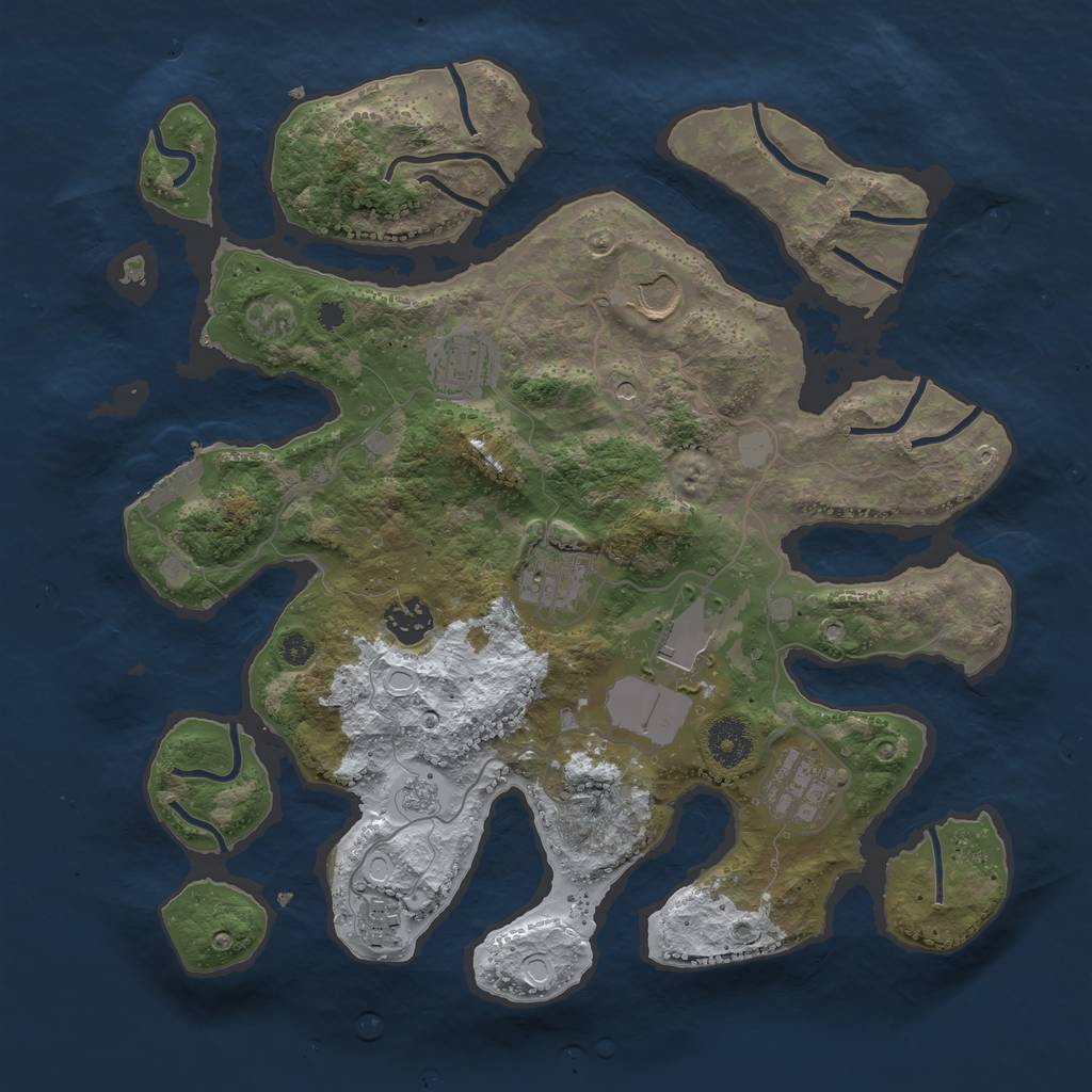 Rust Map: Procedural Map, Size: 3550, Seed: 973062, 15 Monuments