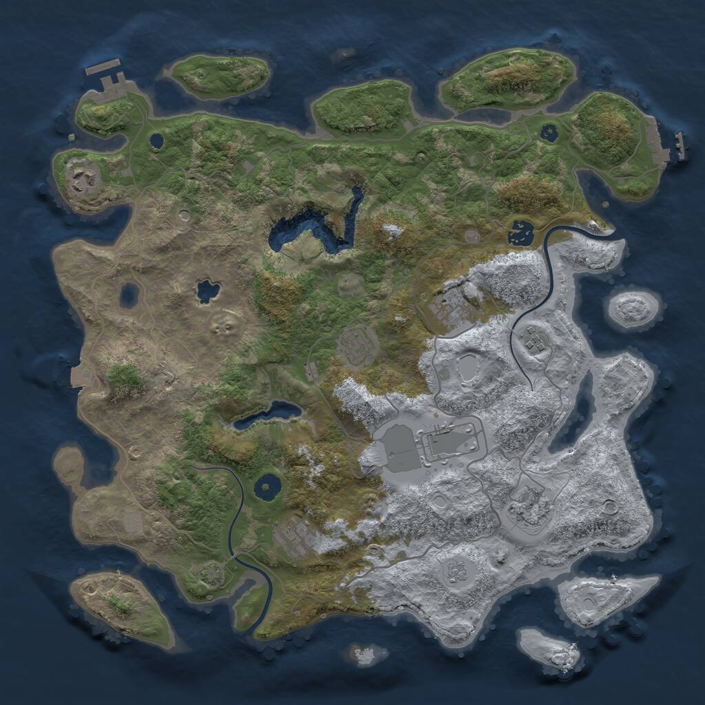 Rust Map: Procedural Map, Size: 4000, Seed: 1522531, 14 Monuments