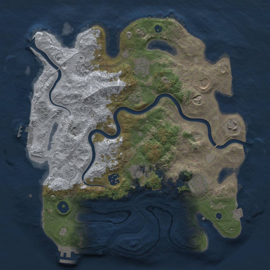 Rust Map: Procedural Map, Size: 3500, Seed: 115, 14 Monuments