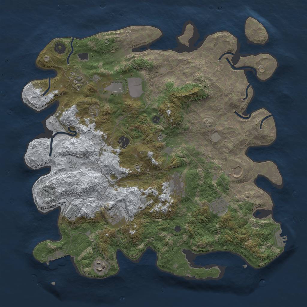 Rust Map: Procedural Map, Size: 4000, Seed: 276575, 18 Monuments