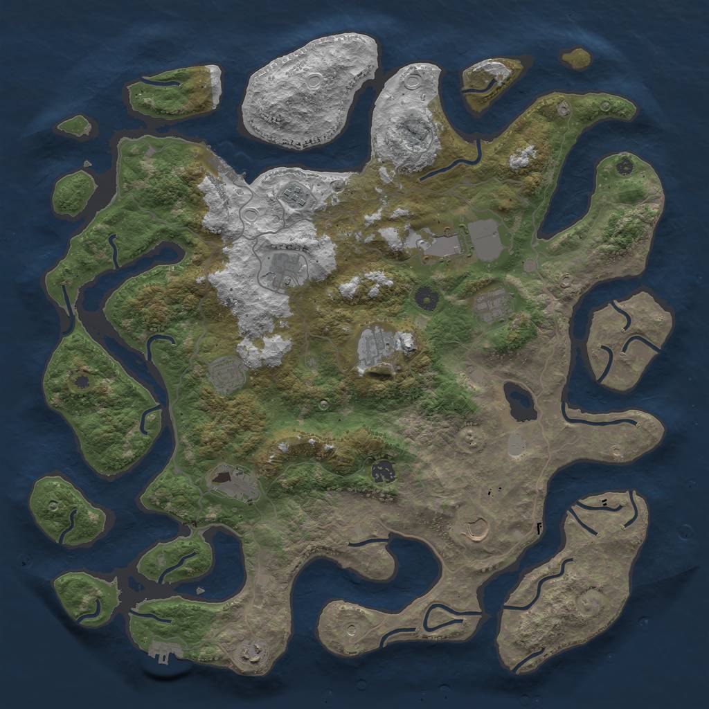 Rust Map: Procedural Map, Size: 4500, Seed: 998884, 18 Monuments