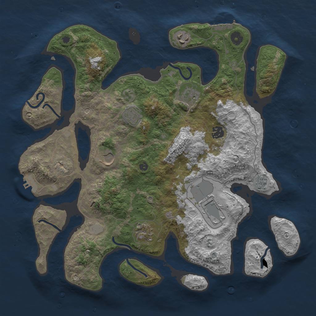 Rust Map: Procedural Map, Size: 3750, Seed: 1538513871, 16 Monuments