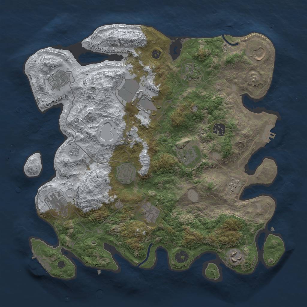 Rust Map: Procedural Map, Size: 3600, Seed: 1536842554, 20 Monuments