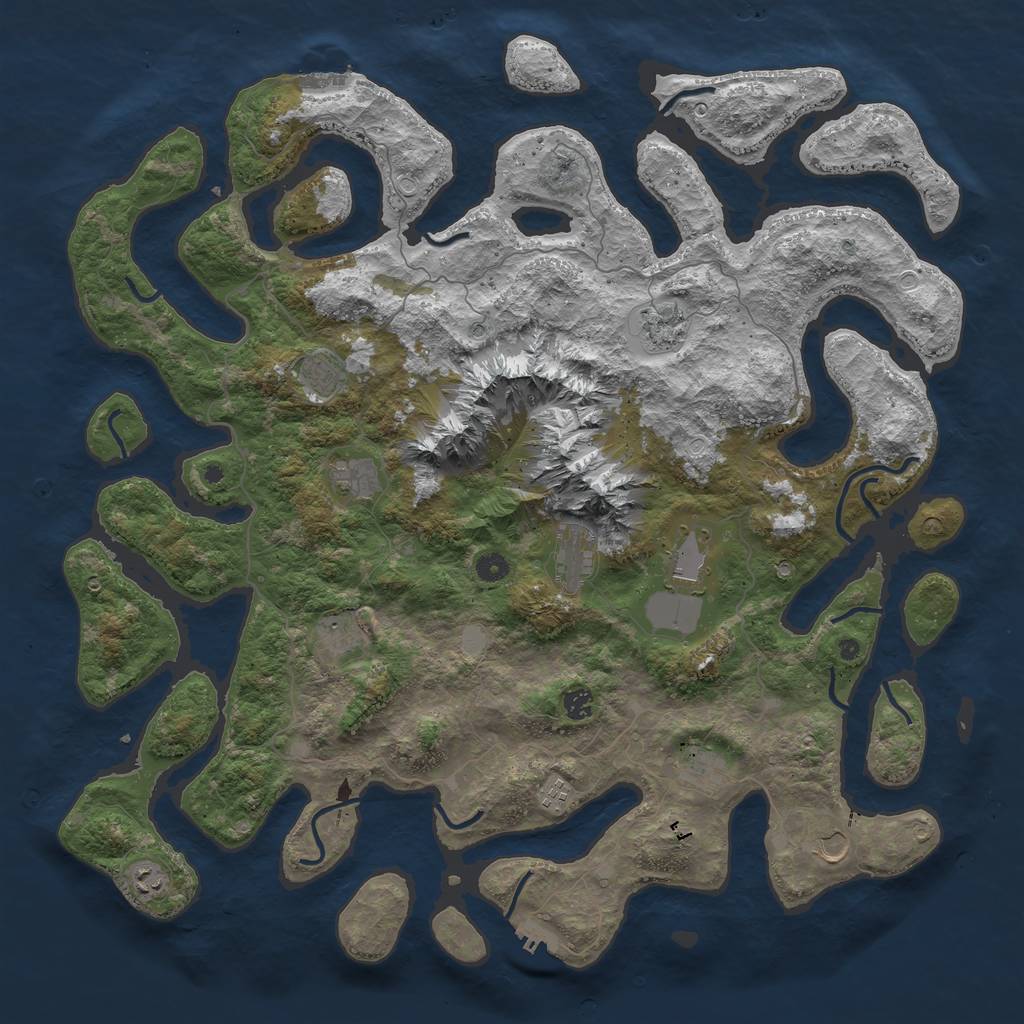 Rust Map: Procedural Map, Size: 5000, Seed: 29051972, 19 Monuments