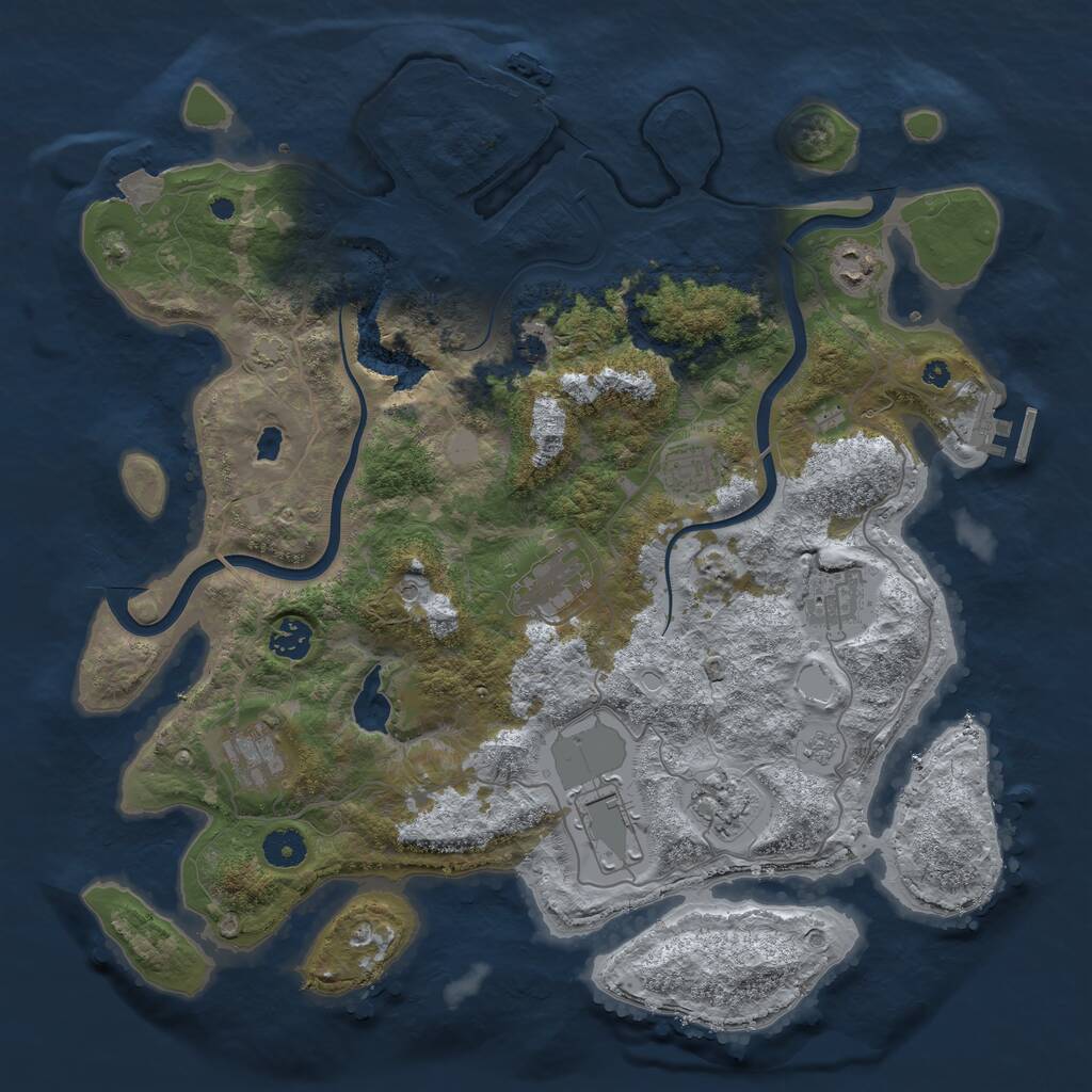 Rust Map: Procedural Map, Size: 4000, Seed: 10651056, 15 Monuments