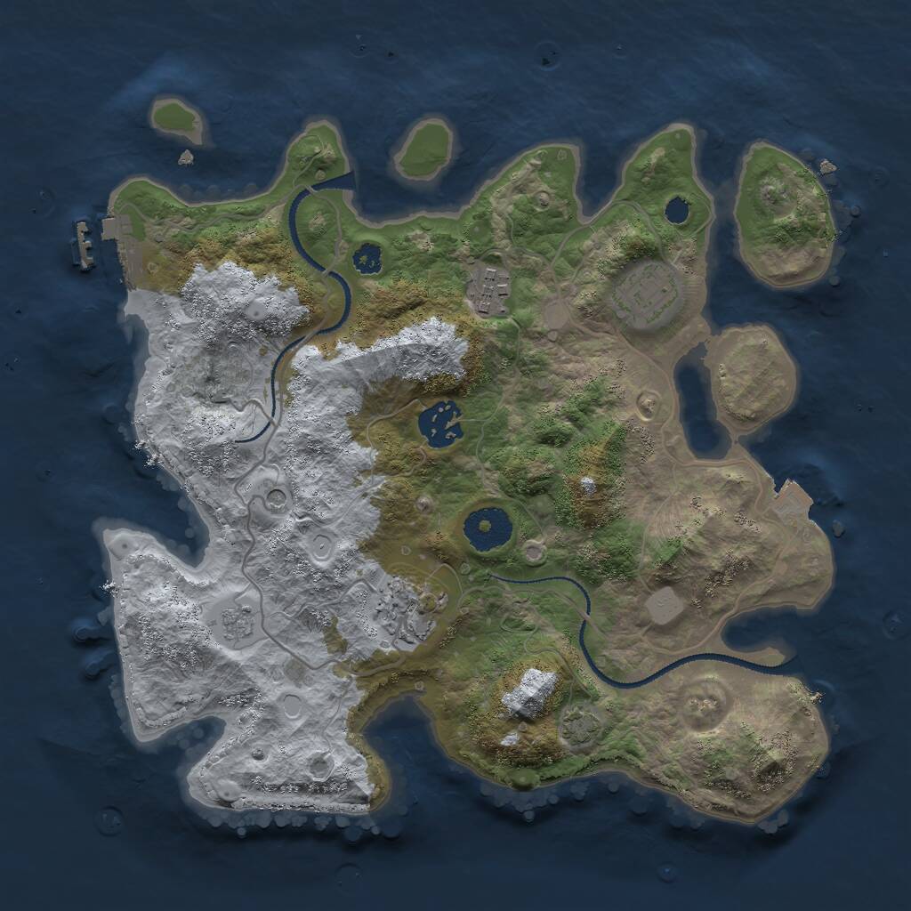 Rust Map: Procedural Map, Size: 3029, Seed: 3112, 9 Monuments