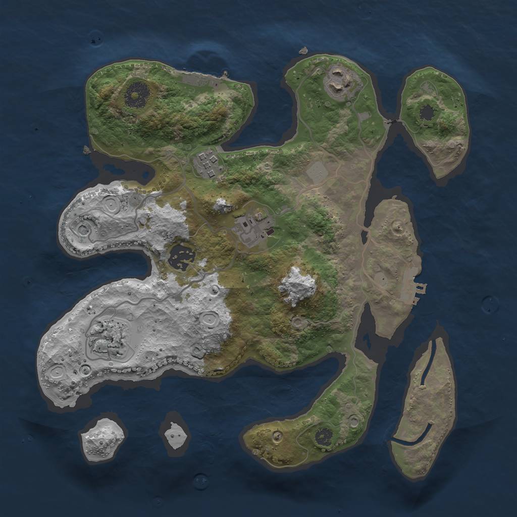 Rust Map: Procedural Map, Size: 3000, Seed: 32, 13 Monuments