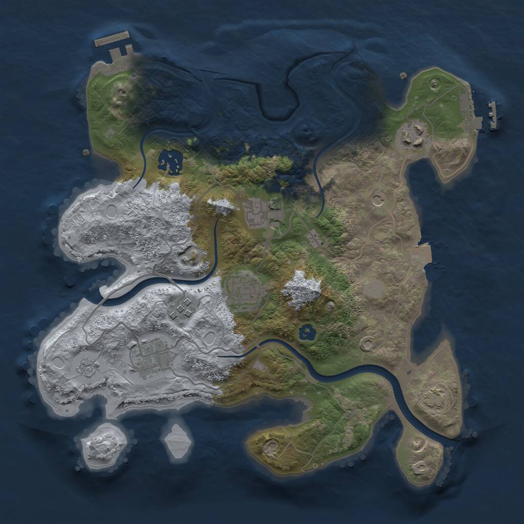 Rust Map: Procedural Map, Size: 3000, Seed: 32, 12 Monuments