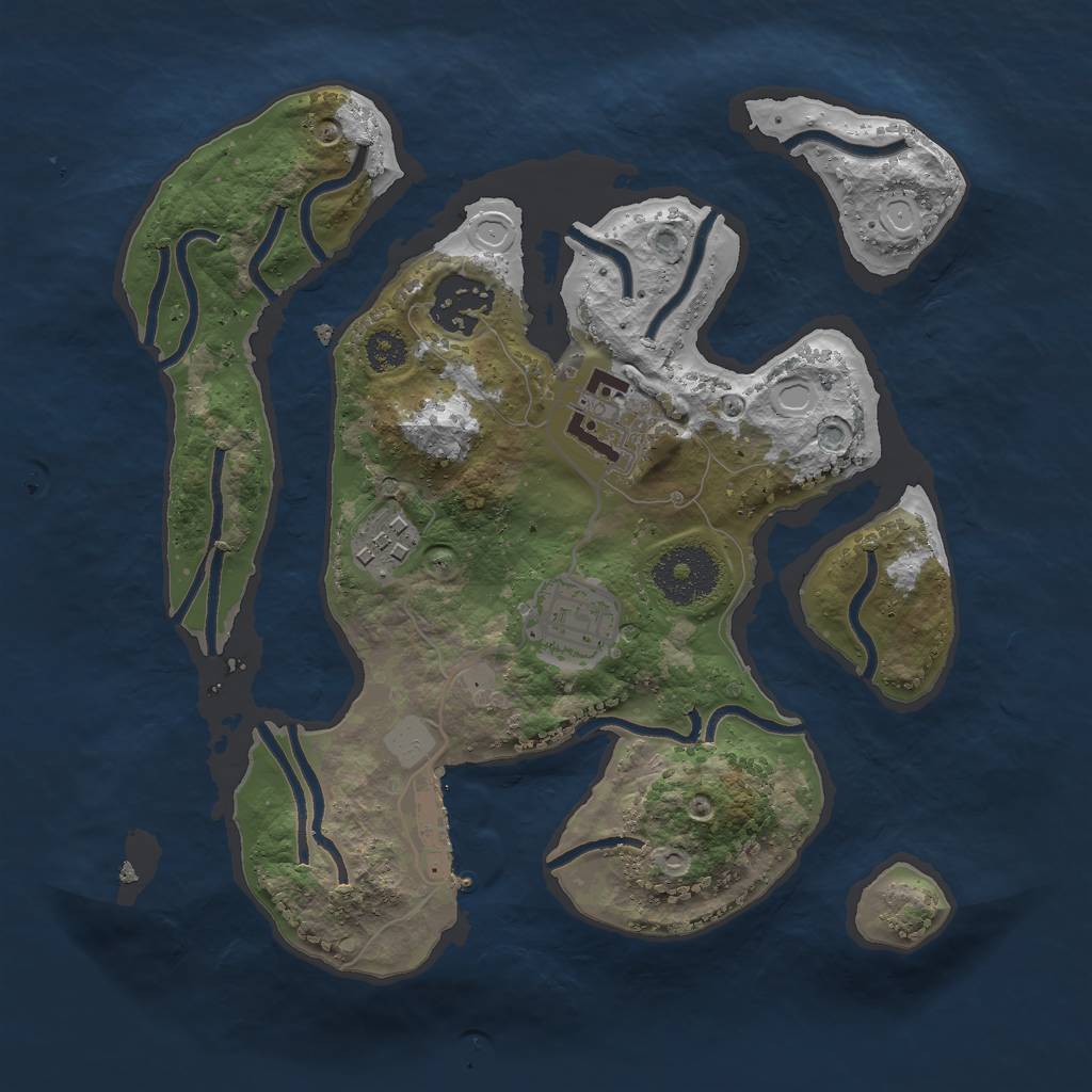 Rust Map: Procedural Map, Size: 2700, Seed: 121315421, 10 Monuments