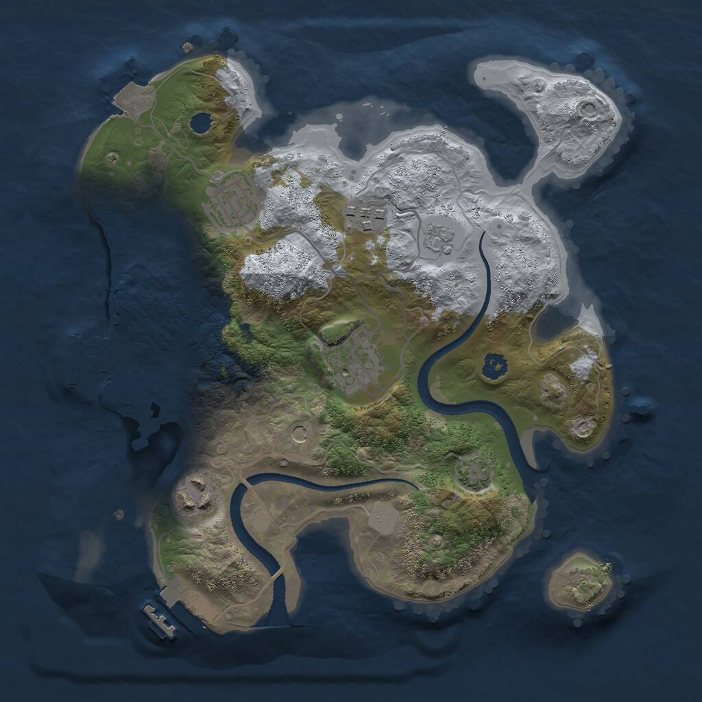 Rust Map: Procedural Map, Size: 2700, Seed: 121315421, 10 Monuments