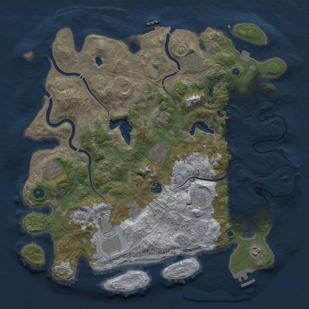 Rust Map: Procedural Map, Size: 4250, Seed: 260368675, 17 Monuments
